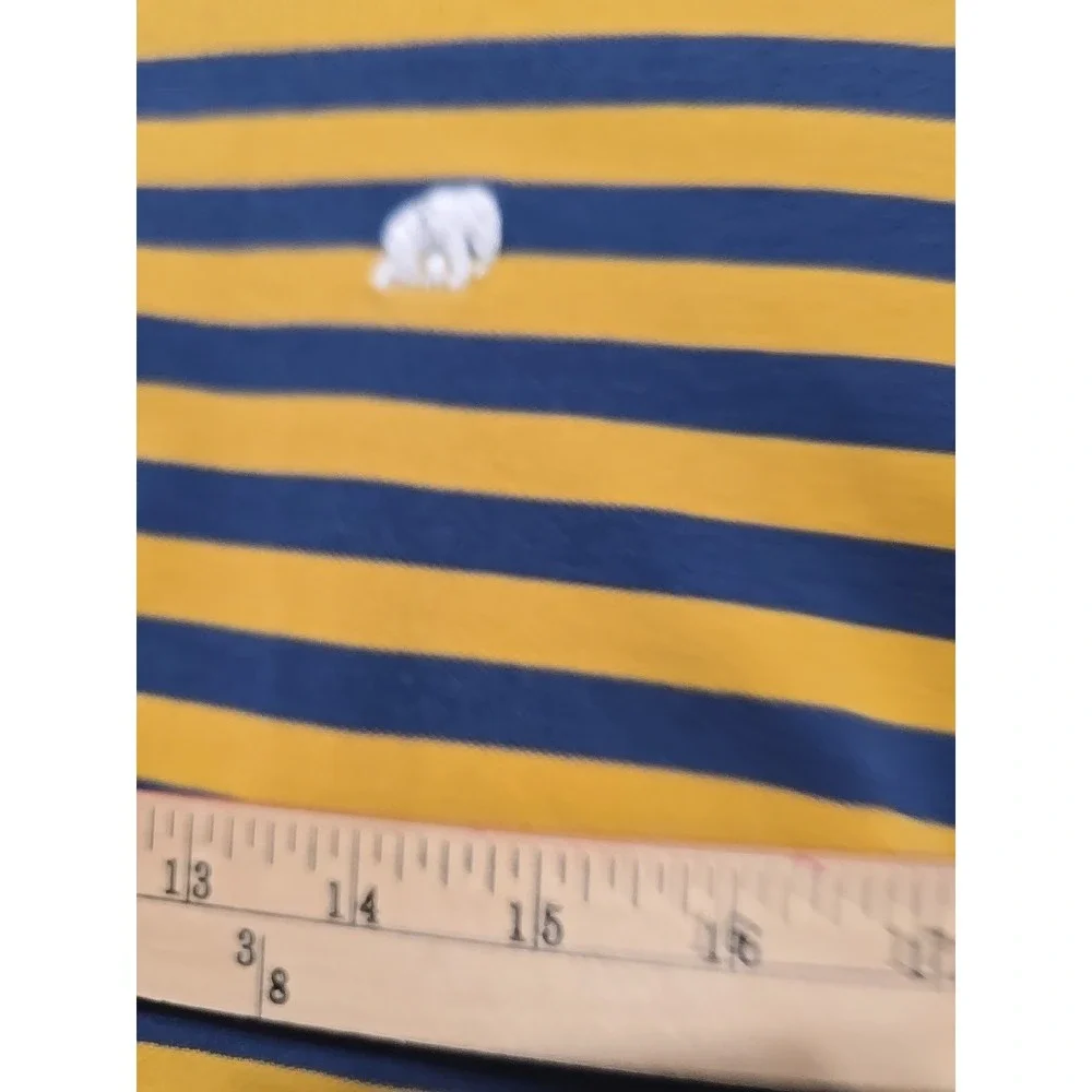 Banana Republic Men Large‎ Yellow Stripe Polo Short Sleeve Shirt